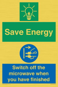 Save energy. Switch off the microwave when you have finished